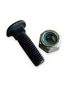 Tornillo 10x38 cab. ovalada c/cuadrado + tuerca  p/reja packomat