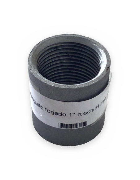 Manguito forjado 1" rosca H liso en negro