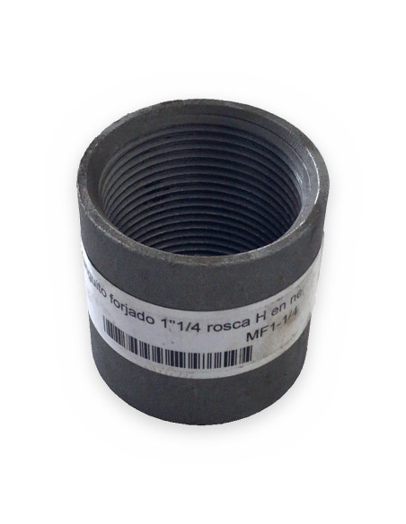 Manguito forjado 1"1/4 rosca H en negro