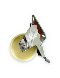 Rueda giratoria nylon Ø 100 con placa y freno