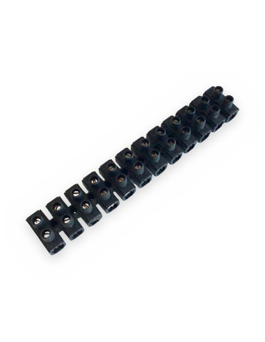 Regleta 12 bornas 16mm2 negra/blanca