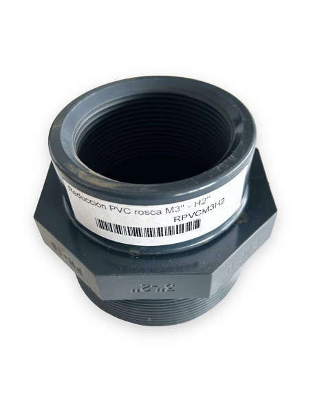 Reducción PVC rosca M3" - H2"