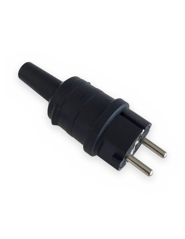 Clavija (macho) bipolar de goma 16A con TT lateral