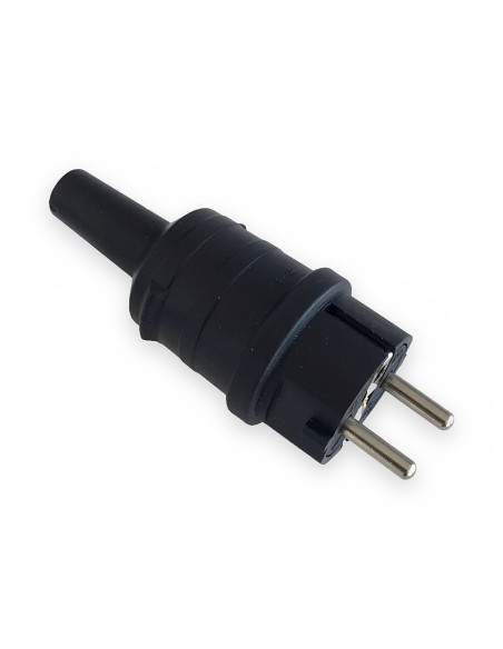 Clavija (macho) bipolar de goma 16A con TT lateral