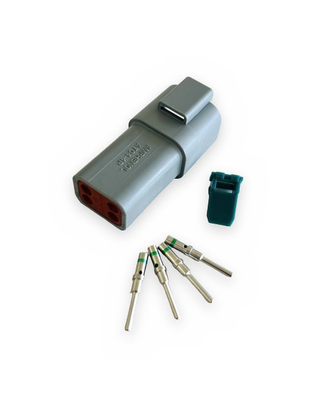 Kit conector 4 vías porta machos