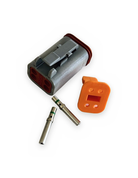 Kit conector 2 vías porta hembras estanco