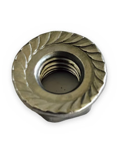 Tuerca inox M8 c/arandela estriada DIN 6923