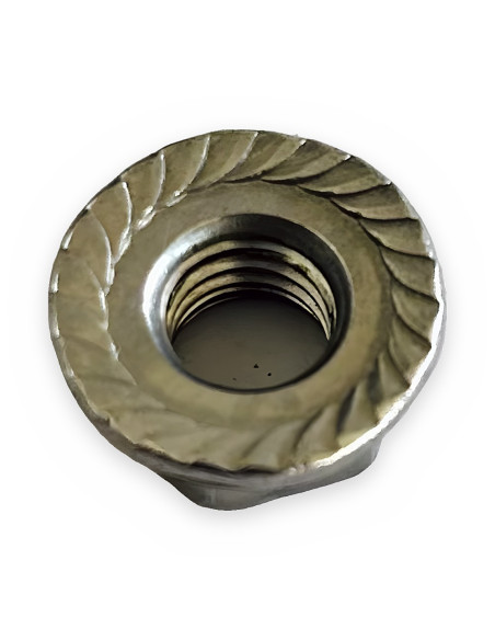 Tuerca inox M8 c/arandela estriada DIN 6923