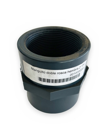 Manguito doble rosca hembra 2" PVC