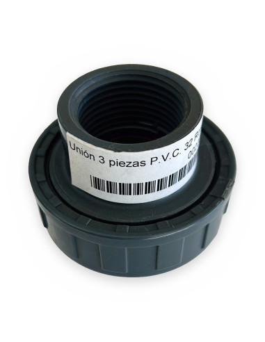 Unión 3 piezas P.V.C. 32 Rosca Hembra 1"