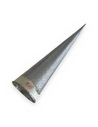 Filtro cono tubería 108 mm acero inox