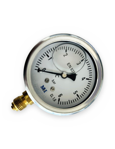 Manómetro glicerina 0-6 bar Ø63 1/4" s/vertical