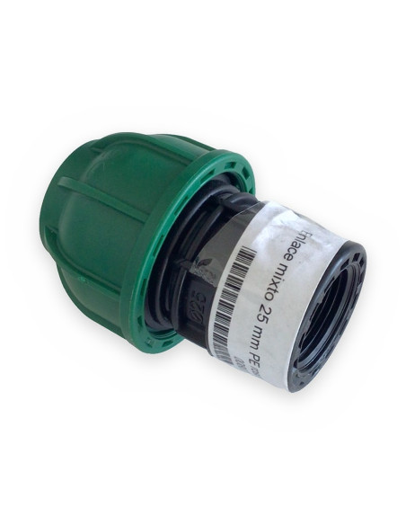 Enlace mixto 25 mm PE rosca H 3/4