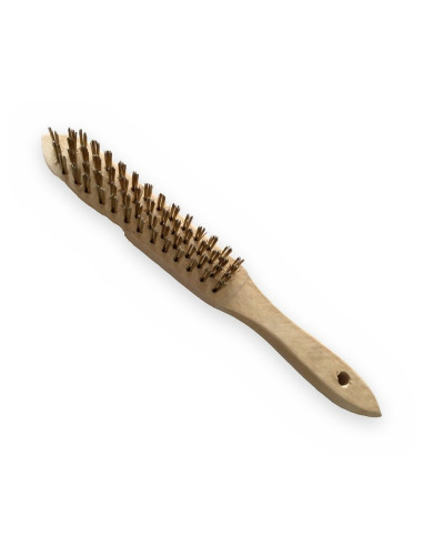 Cepillo mango madera púas rectas acero latonado 50801-4 filas Bellota