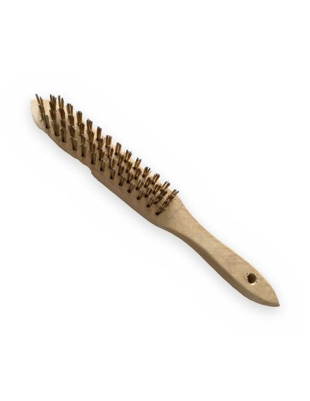 Cepillo mango madera púas rectas acero latonado 50801-4 filas Bellota