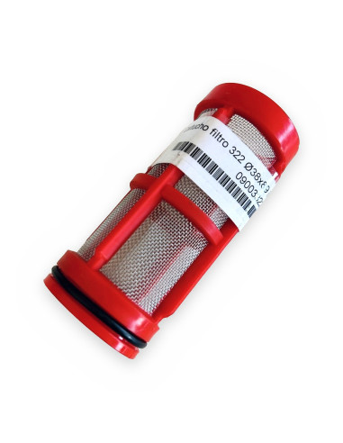 Cartucho filtro 322 Ø38x89 inox 32 MESH (rojo)