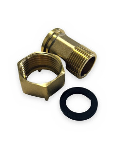 Racor unión 2 piezas M3/4" y H1" latón p/caudalímetro 3/4"