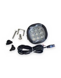 Faro de trabajo led luz azul 12/24 v 9 led 480 lm 30w forma redonda cable 2 m