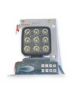 Foco faro trabajo led 100x100x44 cuadrado 9x4:36 led 12/24v 54w 5700K iluminación largo alcance