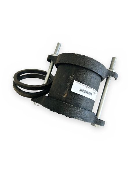 Unión Gibault negra 90 mm sencilla p/tubo PVC