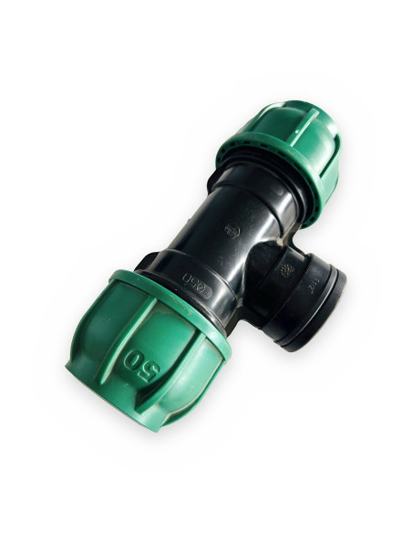 Te mixta 50mm PE rosca H 1"1/2 polietileno.