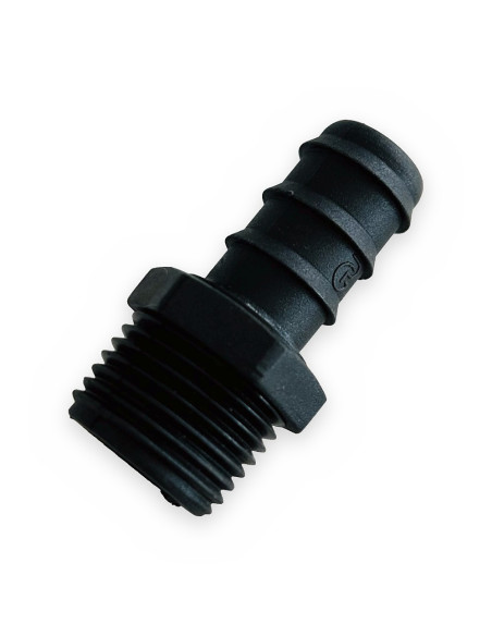Enlace rosca M 1/2" goteo Ø16 PE