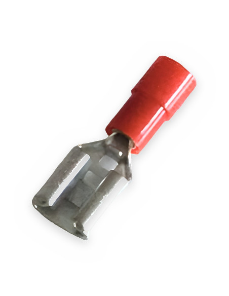 Conector plano H.D. rojo 6,35x0,8 Preaislado