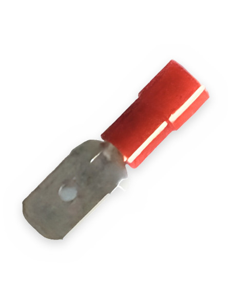 Conector plano M.D. rojo 6,35x0,8 Preaislado