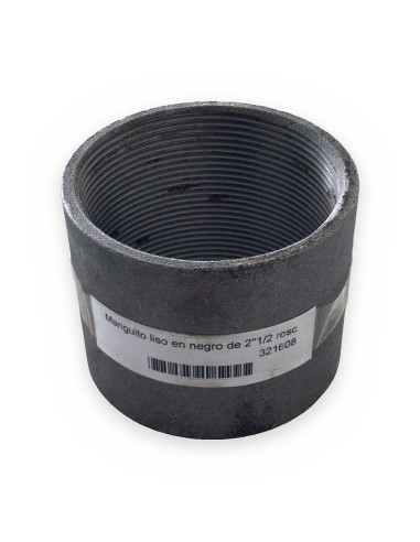 Manguito liso en negro de 2"1/2 rosca H 2986 forjado