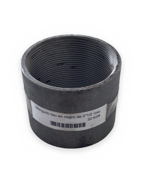 Manguito liso en negro de 2"1/2 rosca H 2986 forjado