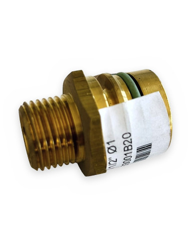 Racor acopla. latón rosca M 1/2" Ø12mm p/electroválvula 863/463  + OR