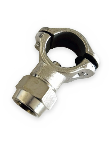Abrazadera portaboquilla rosca M3/8 porta pulverizador F7 p/tubo 1/2" c/tuerca