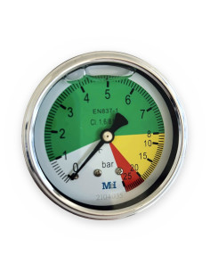 Manómetro glic  isometrico 0-8-25 Ø63 sal tras 1/4