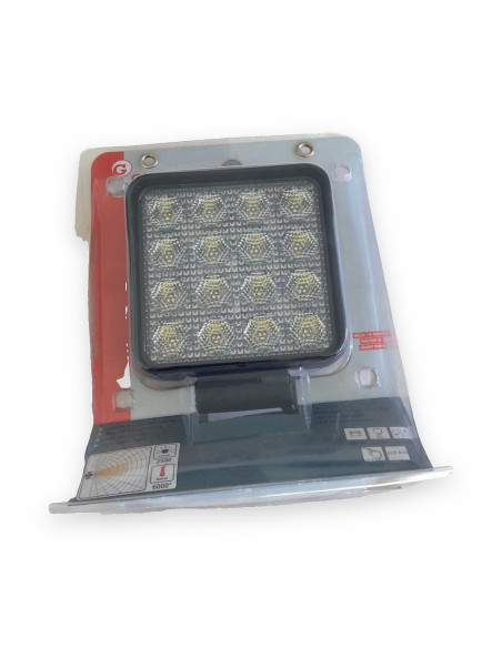 Faro de trabajo 16 leds p/iluminación corto alcance 12/24v 25w 108x48 2500 lm 6000º K
