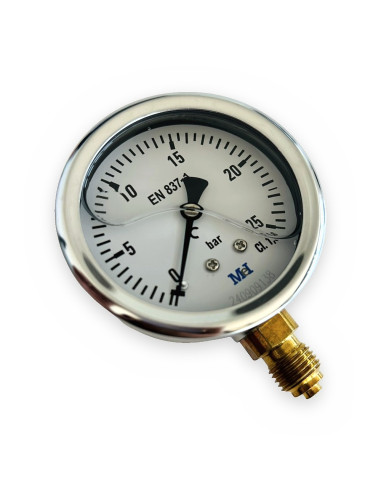 Manómetro glicerina  0-25 bar Ø63 1/4" vertical
