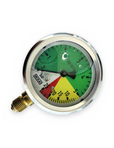 Manómetro 0-5/25 bar isométrico 1/4 Ø63mm inox