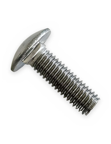 Tornillo 8x25 inox cabe. redonda c/cuadradillo todo rosca inoxidable