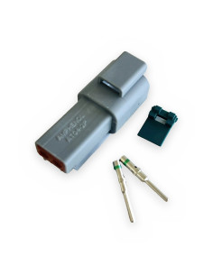 Kit conector 2 vías porta macho estanco