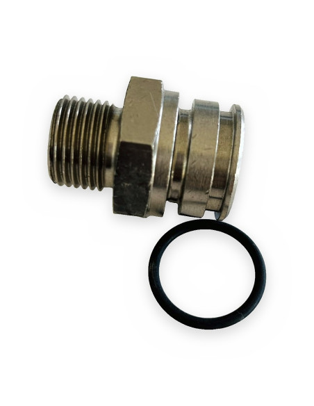 Kit racor unión M 1/2 GAS - conexión especial  p/electrov Bertolini (pieza de latón)
