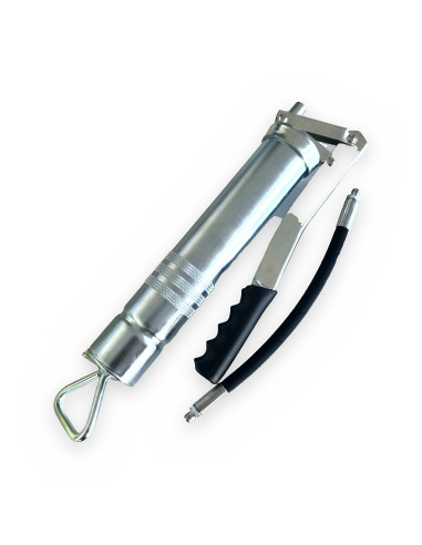 Bomba de engrasar manual a palanca serie 90 con racor flexible y boquilla hidráulica