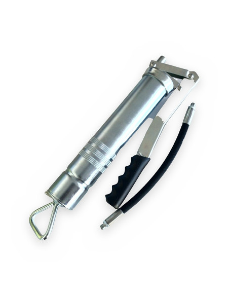 Bomba de engrasar manual a palanca serie 90 con racor flexible y boquilla hidráulica