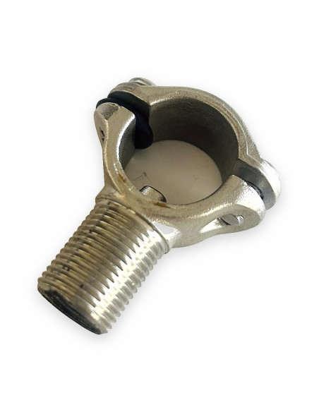 Soporte pulverizador H1/4 - M3/8 abrazadera latón p/tubo